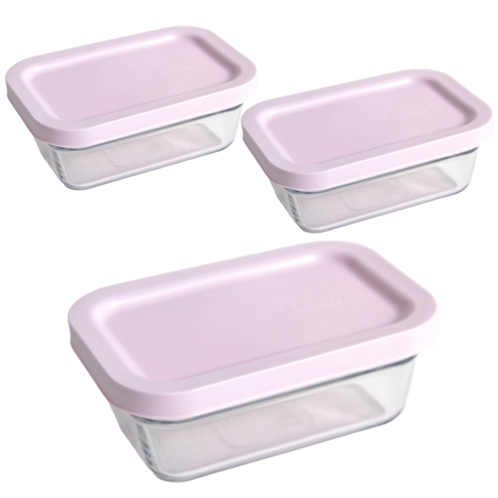 グラスロック イージーオープン レクタングル 耐熱容器 ガラス容器 480ml Glasslock OCRT-048E【保存容器 ガラス 耐久 冷蔵 冷凍 食品保存容器 四角 オーブン調理 電子レンジ対応 食洗機対応】 3個セット