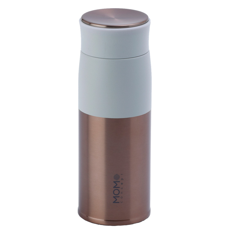 ルピナス タンブラー 290ml 真空断熱 ピンクゴールド MOMO concept【水筒 ミニ サイズ マグボトル 魔法瓶 保温 保冷 真空二重構造 ステンレスボトル 直飲み ミニボトル ランチグッズ モモコンセプト 百麦】 アイスグレー