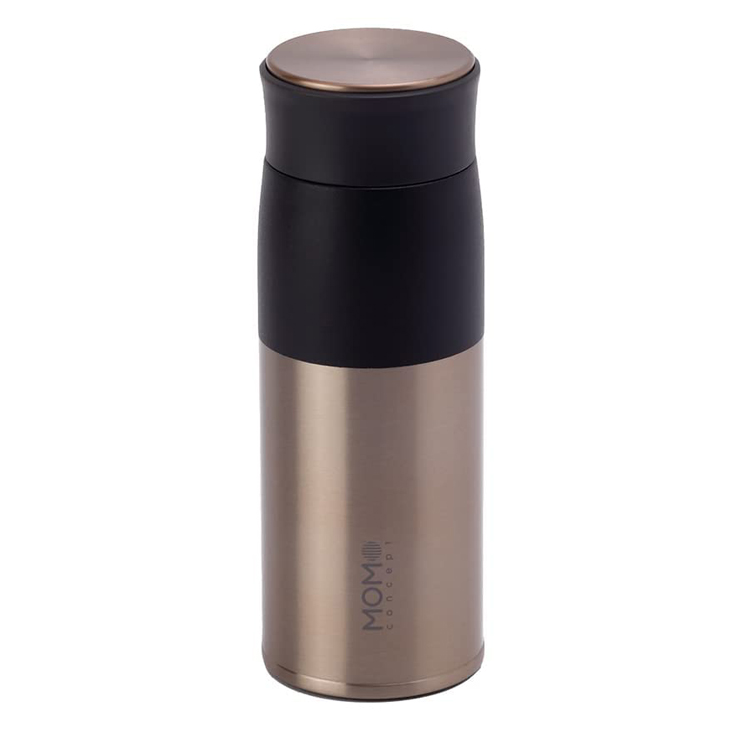 ルピナス タンブラー 290ml 真空断熱 ピンクゴールド MOMO concept【水筒 ミニ サイズ マグボトル 魔法瓶 保温 保冷 真空二重構造 ステンレスボトル 直飲み ミニボトル ランチグッズ モモコンセプト 百麦】 カカオブラック