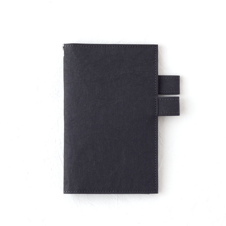 WPB 装丁紙 新書本 B6スリム ペンホルダー付きブック&ノートカバー しおり付き ウォッシャブルペーパー【ブックカバー 手帳カバー 洗える 日本製】 ブラック