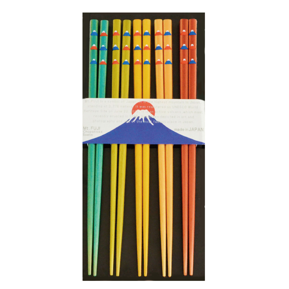 富士山箸 5Pセット 33916 逸品社 シュガーランド【箸 箸セット 箸5膳組 お箸 カトラリー 日本製】