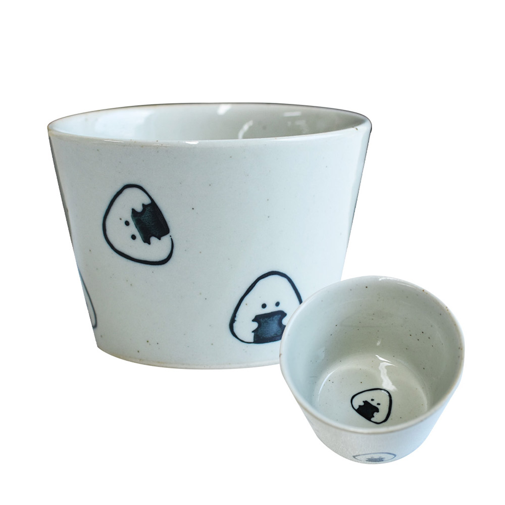 ぎゅっとおにぎりさん カップ 逸品社 シュガーランド【コップ フリーカップ デザートカップ 蕎麦猪口 食器 波佐見焼 電子レンジ 食洗機】 のり