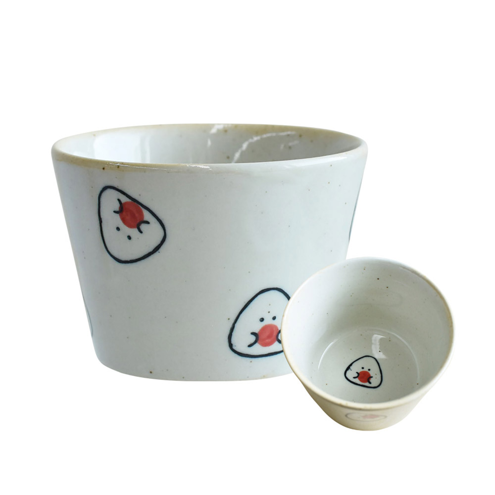 ぎゅっとおにぎりさん カップ 逸品社 シュガーランド【コップ フリーカップ デザートカップ 蕎麦猪口 食器 波佐見焼 電子レンジ 食洗機】 梅