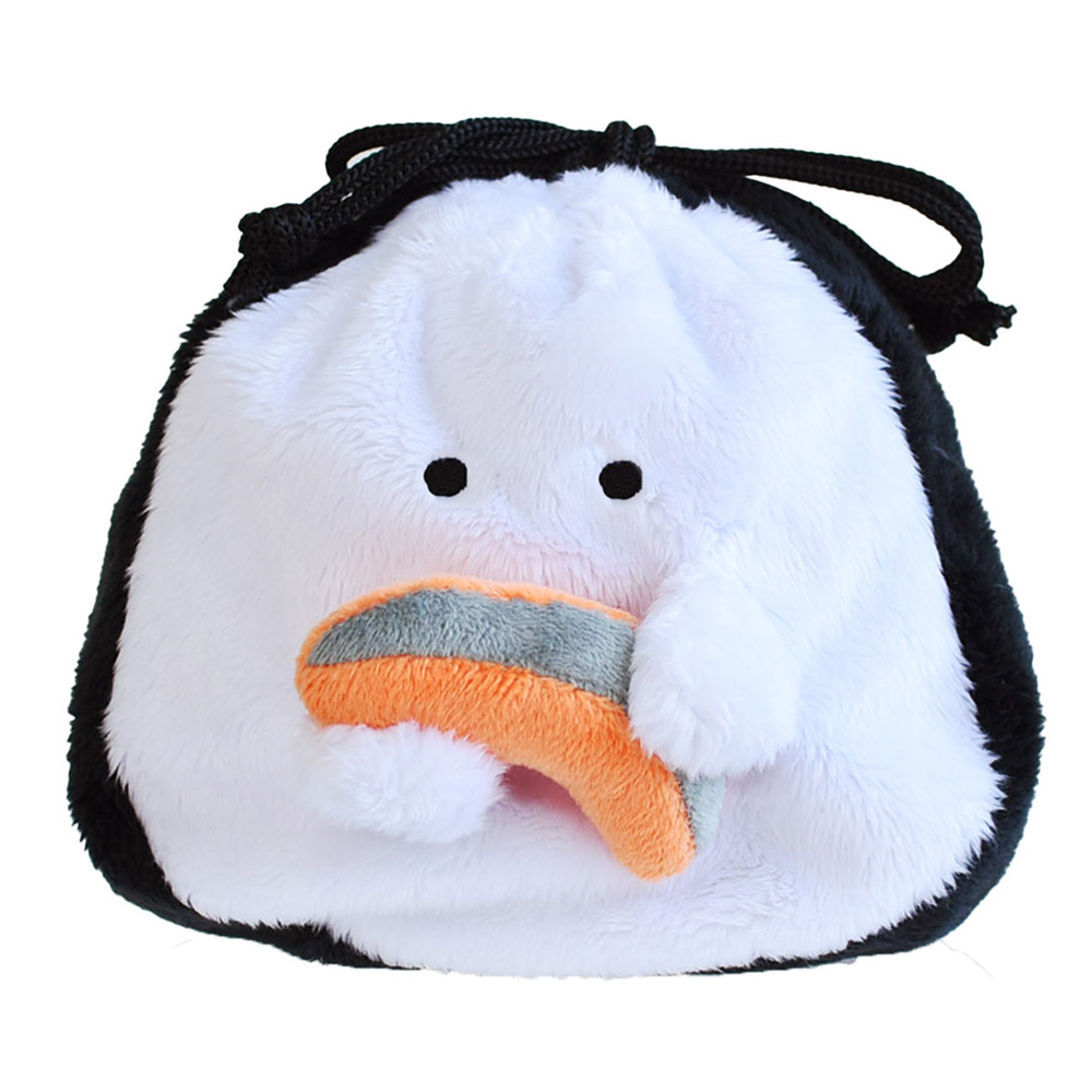 ぎゅっとおにぎりさん 巾着ポーチ 逸品社 シュガーランド【小物入れ 巾着袋 ポーチ 化粧ポーチ 大容量 持ち運び】 鮭