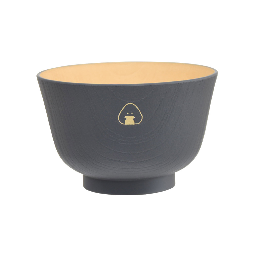 ぎゅっとおにぎりさん 抗菌汁椀 逸品社 シュガーランド【汁椀 お椀 おわん ボウル スープボウル 抗菌 木目調 電子レンジ 食洗機】 のり/灰
