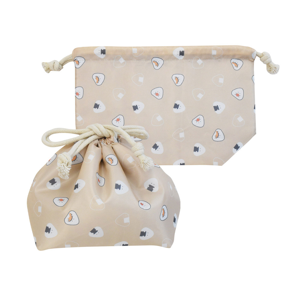 ぎゅっとおにぎりさん ランチ巾着 逸品社 シュガーランド【お弁当袋 お弁当バッグ ランチバッグ 保温 保冷 お弁当箱 ランチグッズ 持ち運び アウトドア】 ベージュ