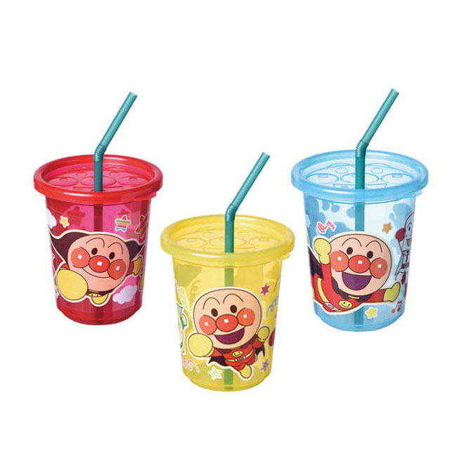 アンパンマン ストローカップ 3個セット 全2種 KK-192/KK-219 レック【あんぱんまん キッズ 食器 コップ カップ ストロー付きコップ 子ども 子供 子供用 通販 グッズ キャラクター 日本製】 セット1