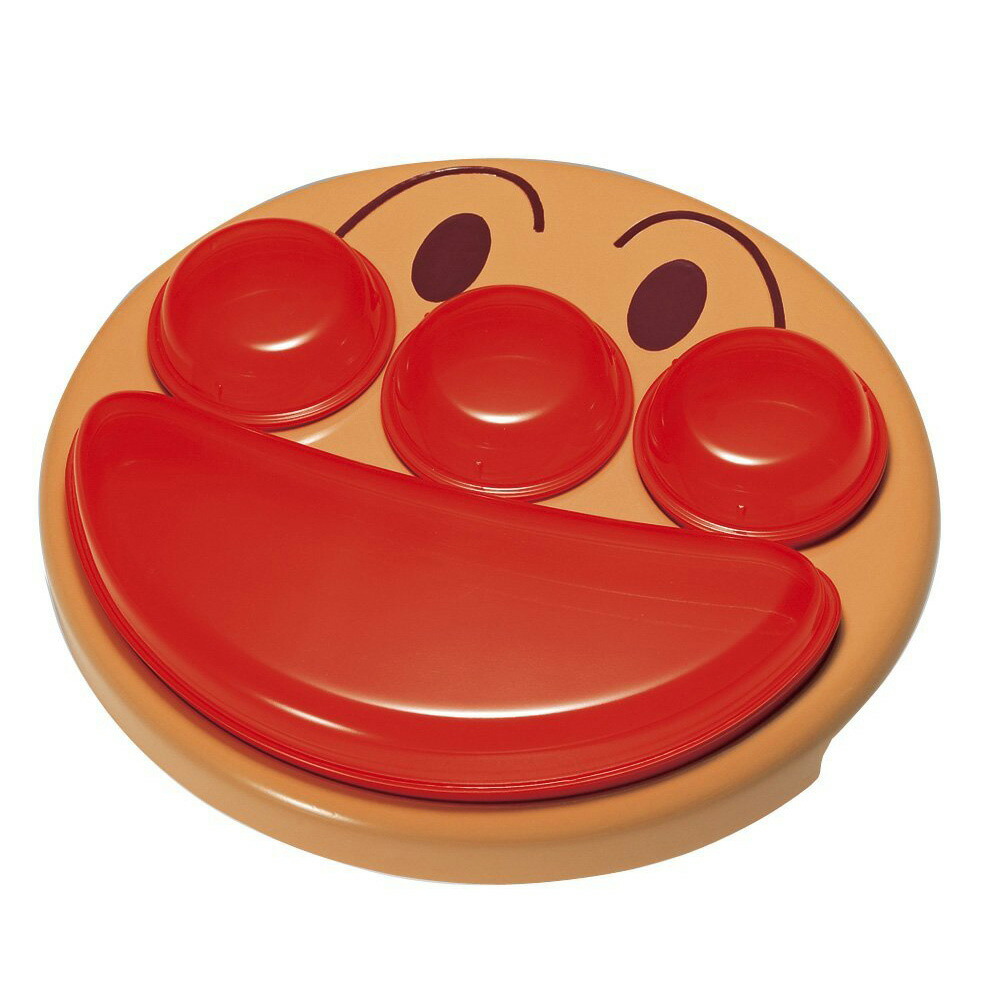 アンパンマン フェイスランチ皿 T-264【あんぱんまん キッズ 食器 皿 ワンプレート プレート ランチプレート 仕切り 割れない プラスチック 子供用食器 レック】