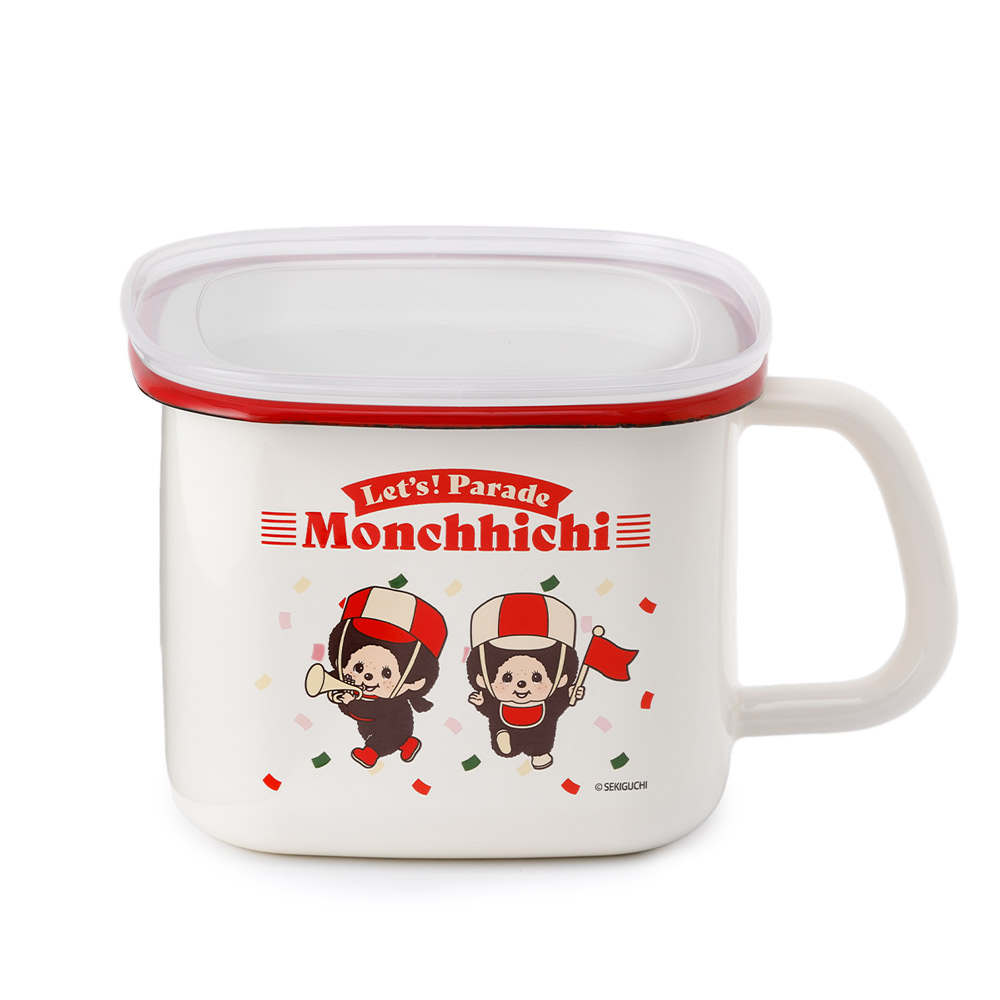 富士ホーロー モンチッチ みそポット レッツ!パレード【ホーロー容器 みそ容器 ホーロー みそポット 琺瑯容器 保存容器 密閉 ストッカー 持ち手 キッチン用品 便利 キャラクター グッズ】 みそポット