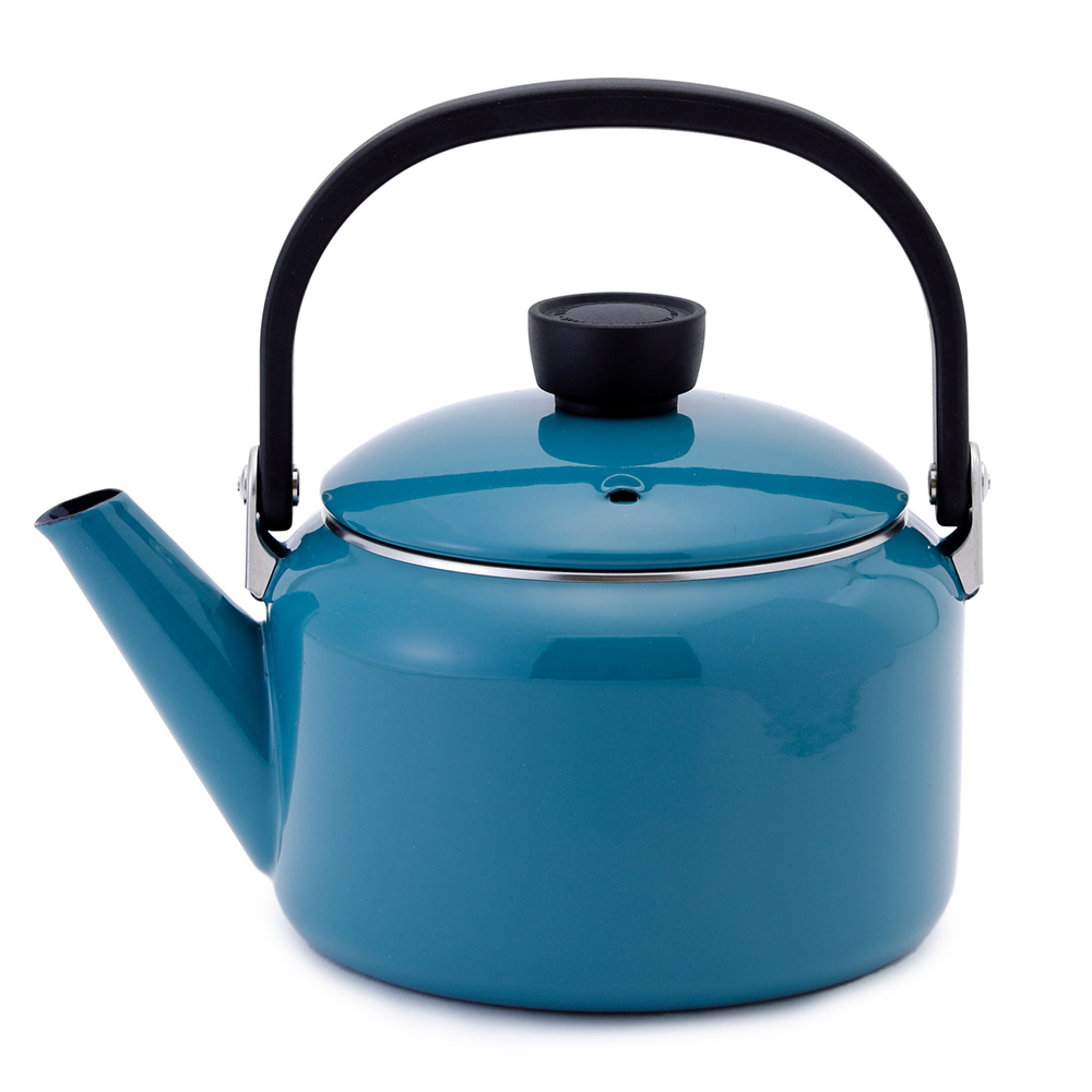 富士ホーロー 広口 ケトル ホーロー 2.0L ガス火 IH対応 CLF-2.0K【やかん ほうろう 琺瑯 IH 直火 麦茶 食洗機対応】 スモークブルー