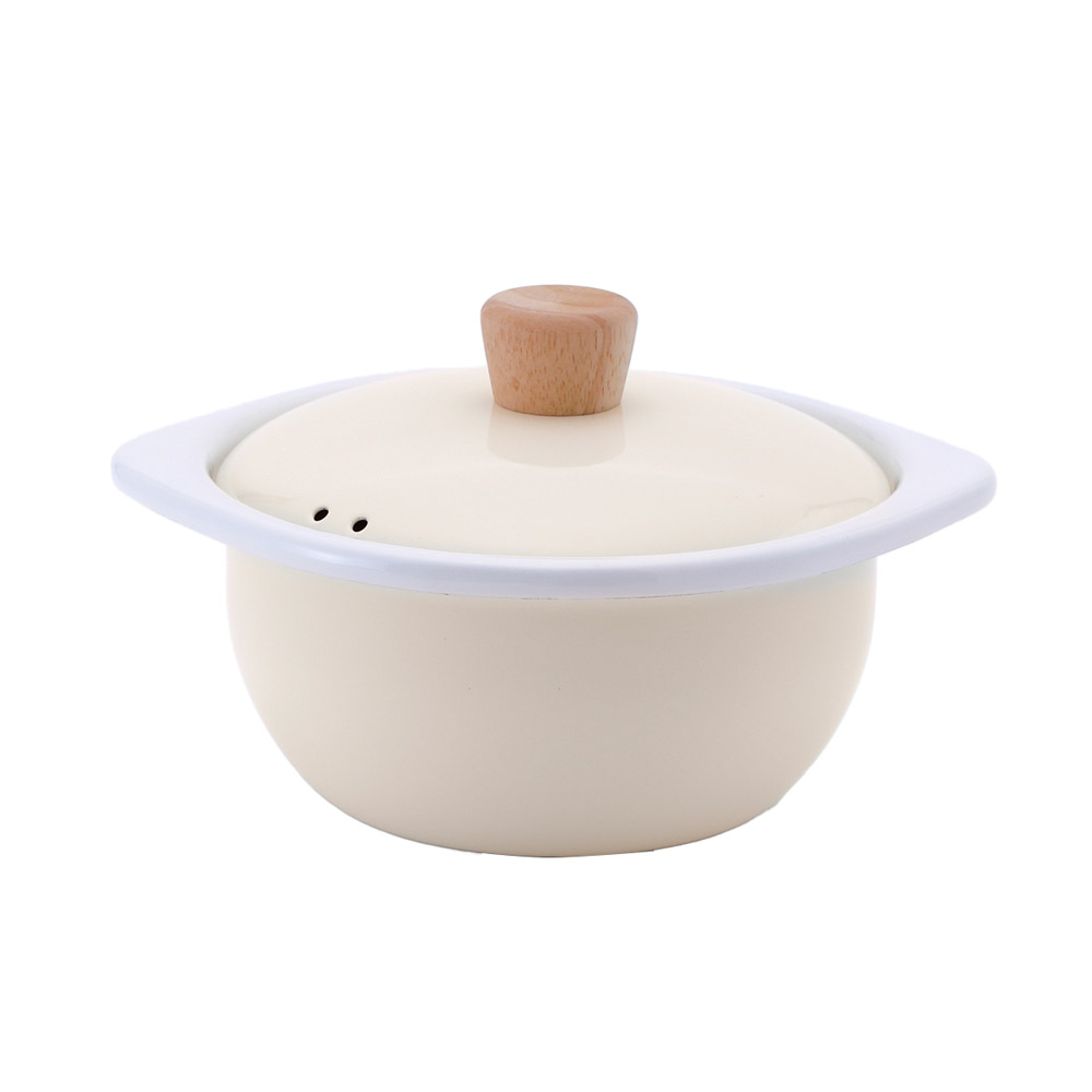 富士ホーロー コットン ホーロー ココット 15cm ガス火 IH対応 CTN-15C Cotton Series コットンシリーズ【ココット鍋 両手鍋 ホーロー鍋 ラーメン鍋 オーブン型 一人鍋 琺瑯 食器】 バニラ