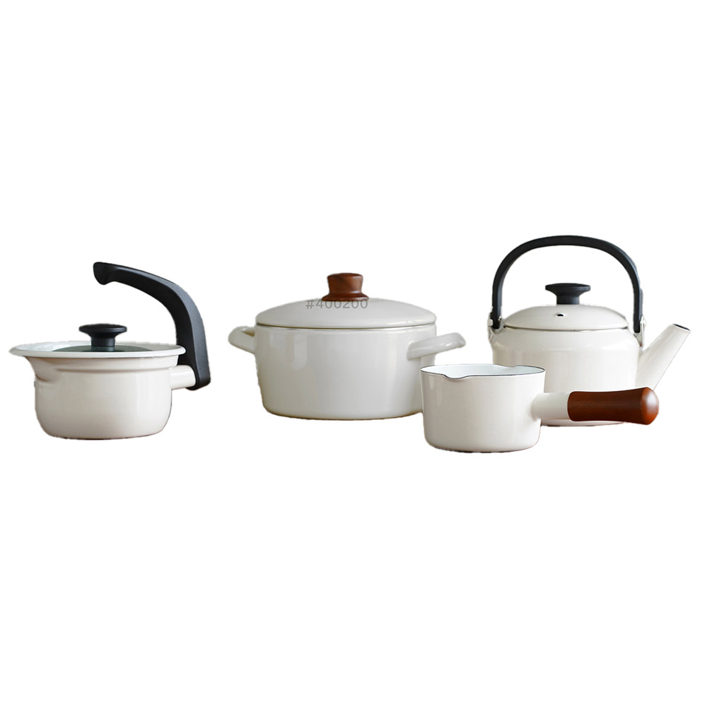 富士ホーロー ナチュールホワイト ホーロー 新生活 調理器具セット ミルクパン 両手鍋 ケトル えーなポット OT25-100.W【片手鍋 やかん ホーロー鍋 セット 琺瑯 ほうろう 新生活応援 福袋】