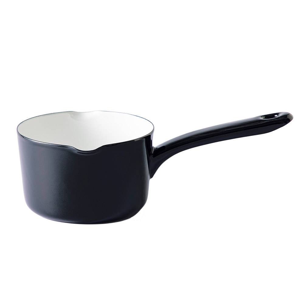 富士ホーロー 匠シリーズ ミルクパン 12cm ホーロー 注ぎ口付き ガス火 IH対応 TKM-12M 鉄緑 鉄黒【琺瑯 片手鍋 小鍋 ホーロー鍋 直火 IH 鉄色 ほうろう 調理器具 離乳食】 鉄黒