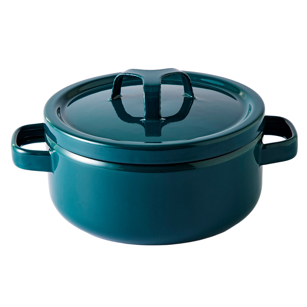 富士ホーロー 匠シリーズ 両手鍋 20cm 3L 浅型 ホーロー フタ付き ガス火 IH対応 TKM-20W 鉄緑 鉄黒【琺瑯 両手鍋 蓋付き キャセロール ホーロー鍋 直火 IH 鉄色 ほうろう 調理器具 オーブン調理】 鉄緑