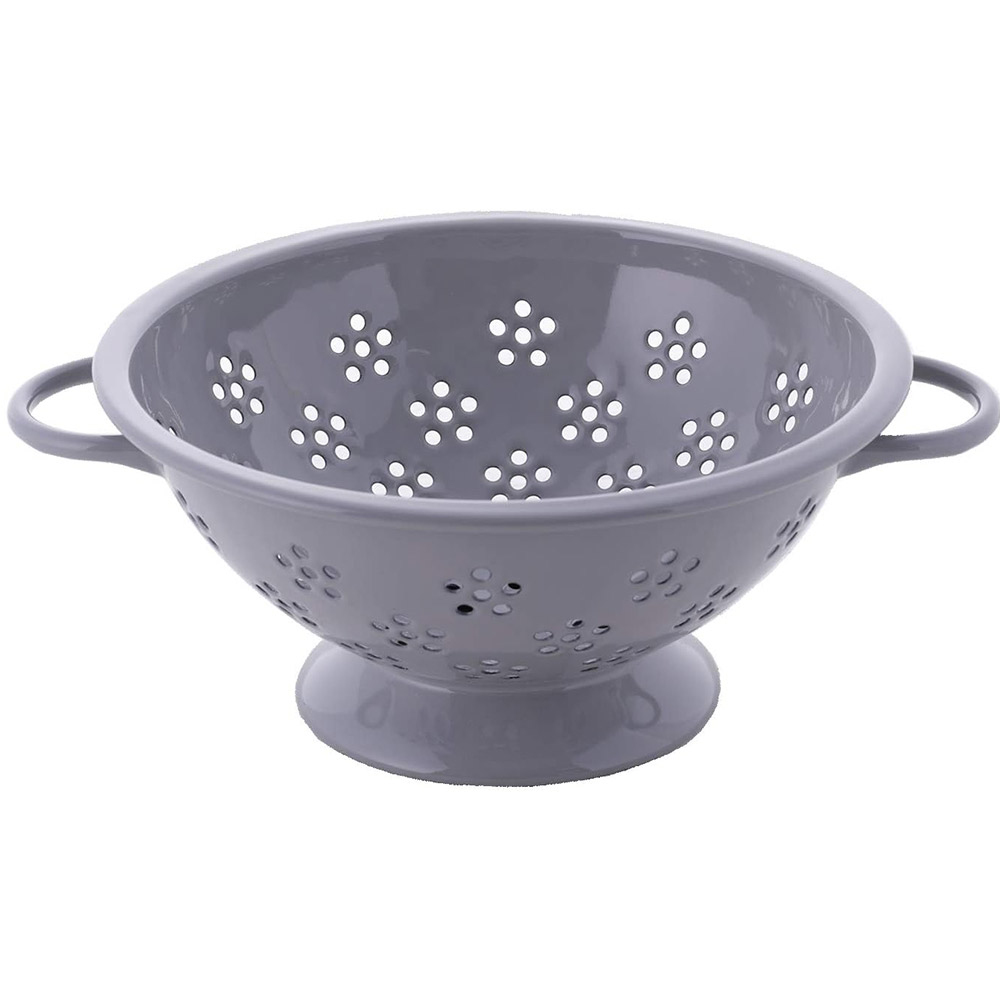 富士ホーロー コランダー ホーロー 22cm【ほうろう 琺瑯 水切りボウル ざる ボール 水切り フルーツバスケット】ライトグレー