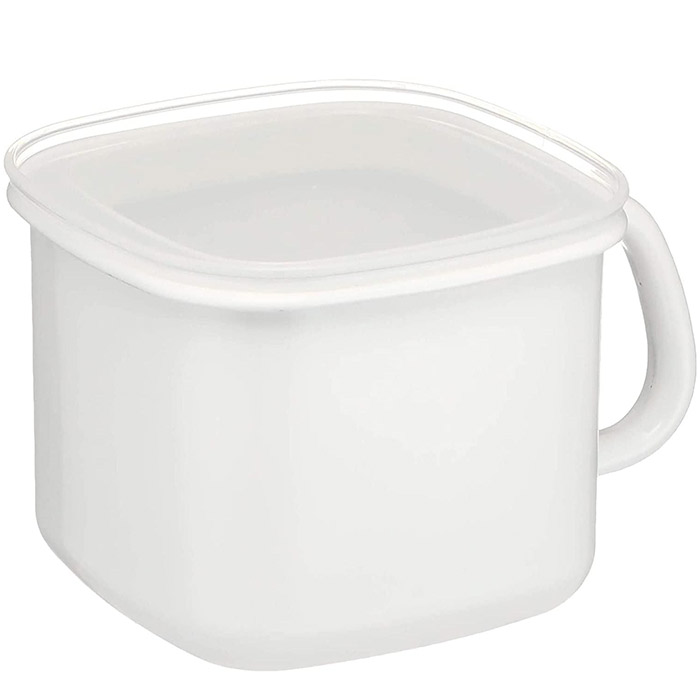 富士ホーロー 味噌ポット【ホーロー容器 みそ容器 ホーロー みそポット 琺瑯容器 保存容器 密閉 ストッカー 持ち手 キッチン用品 便利 直火 オーブン】ホワイト