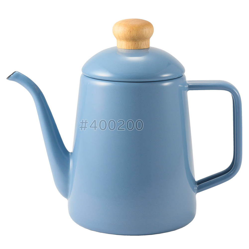 富士ホーロー コットン プラス ホーロー ドリップポット 1L ガス火 IH対応【琺瑯 コーヒードリップポット ケトル ホーローポット 直火 IH ほうろう コットンシリーズ】 アッシュブルー