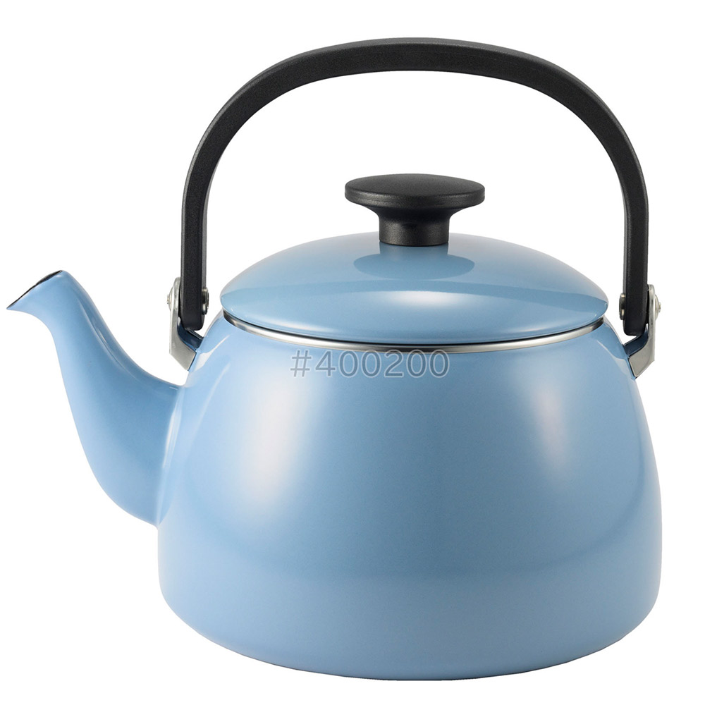 富士ホーロー コットン プラス ホーロー ケトル 2.5L ガス火 IH対応 CTP-2.5K【琺瑯 やかん 直火 ほうろう 麦茶ケトル】 アッシュブルー