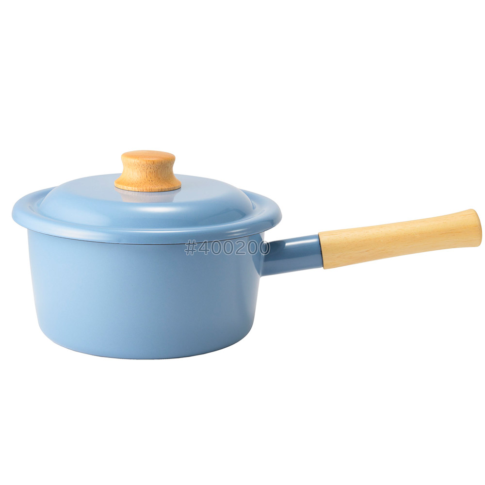 富士ホーロー コットンプラス 18cmソースパン 蓋付き ガス火 IH対応 CTP-18S Cotton Plus コットンプラスシリーズ【琺瑯 片手鍋 ホーロー鍋 琺瑯鍋 離乳食 調理器具 IH200V】 アッシュブルー