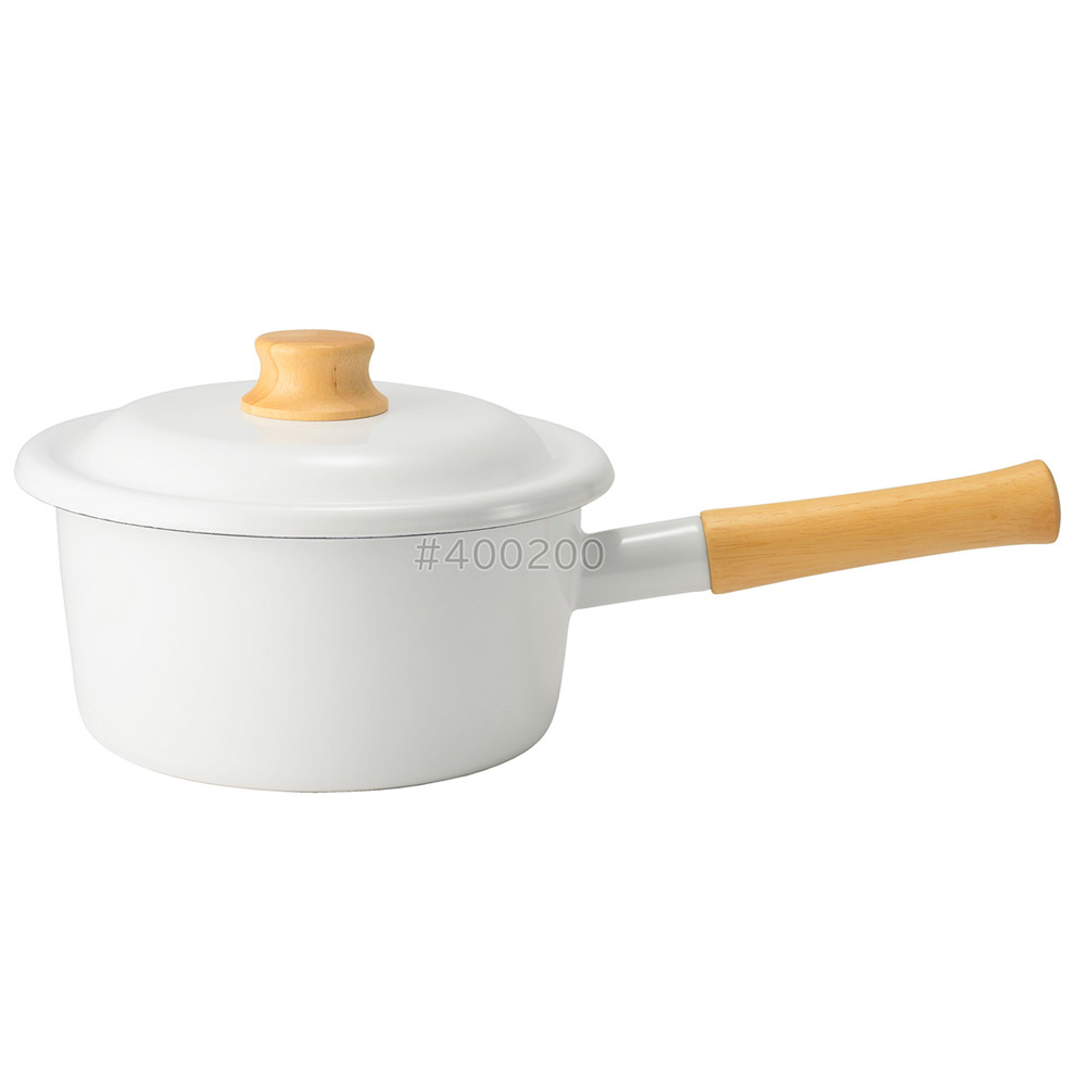 富士ホーロー コットンプラス 18cmソースパン 蓋付き ガス火 IH対応 CTP-18S Cotton Plus コットンプラスシリーズ【琺瑯 片手鍋 ホーロー鍋 琺瑯鍋 離乳食 調理器具 IH200V】 ホワイト