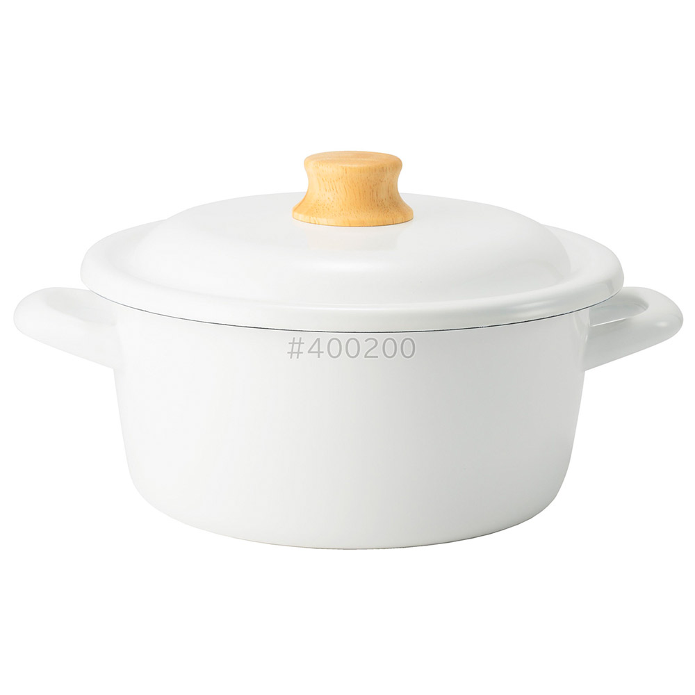 富士ホーロー コットンプラス 20cmキャセロール 蓋付き ガス火 IH対応 CTP-20W Cotton Plus コットンプラスシリーズ【琺瑯 両手鍋 ホーロー鍋 琺瑯鍋 調理器具 IH200V】 ホワイト