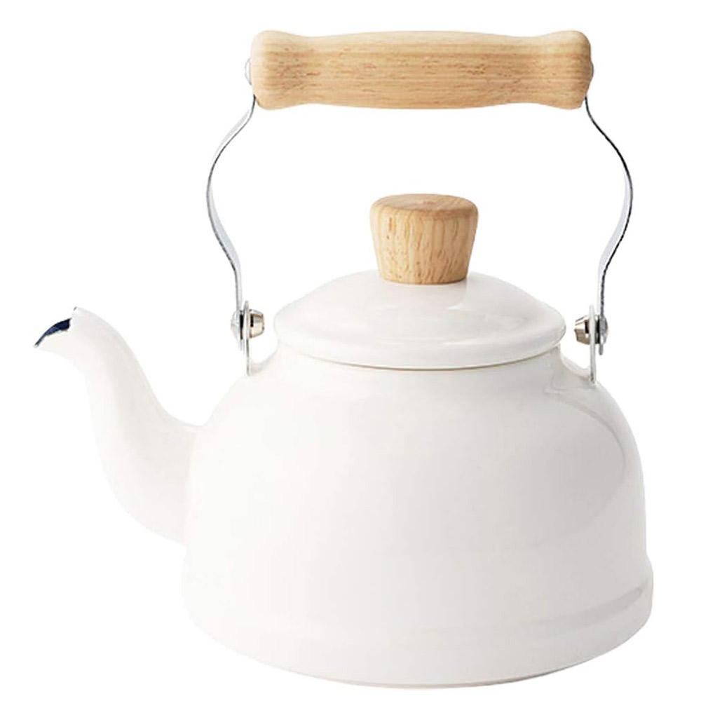 富士ホーロー コットン ホーロー ケトル 1.6L IH対応 CTN-1.6K Cotton Series コットンシリーズ【ホーローケトル IH200V やかん ほうろう 琺瑯 直火 ハニーウェア】 ホワイト