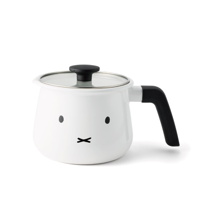 ミッフィーフェイス 16cm マルチポット MFF-16MLP ガラス蓋付き IH対応 富士ホーロー【miffy フェイス グッズ 片手鍋 離乳食 調理器具 ホーロー ほうろう ディックブルーナ】