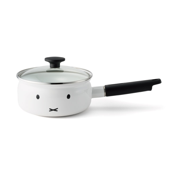 ミッフィーフェイス 18cm 片手鍋 MFF-18S ガラス蓋付き IH対応 富士ホーロー【miffy フェイス グッズ 片手鍋 離乳食 調理器具 ホーロー ほうろう ディックブルーナ】