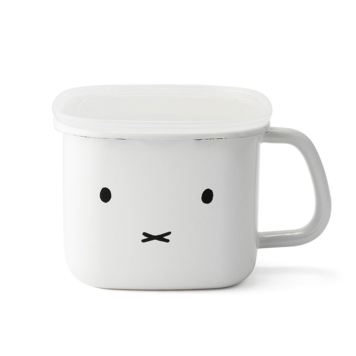 ミッフィー 味噌ポット ミッフィーフェイス 70周年 富士ホーロー【miffy グッズ シンプルフェイス 70th ストックポット 角型 ホーロー容器 みそ 保存容器 琺瑯容器 ほうろう ディックブルーナ】 ミッフィーフェイス