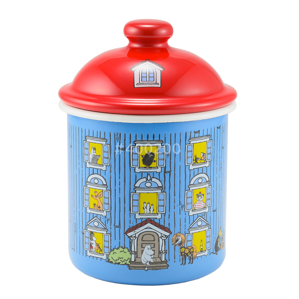 ムーミンハウス ホーローキャニスター 9cm 500ml 富士ホーロー MOOMIN MOH-9CN【琺瑯 ホーロー キャニスター ホーロー缶 調味料 コーヒー 紅茶 塩 砂糖 お菓子 小物収納 キッチン ムーミン グッズ ギフト】