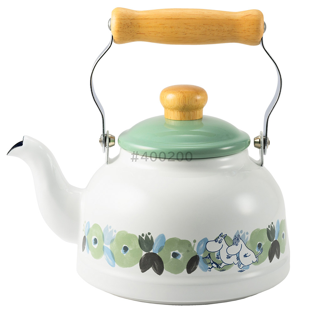 ムーミン フラワーガーデン ホーロー ケトル 1.6L ガス火 IH対応 富士ホーロー MTH-1.6K【やかん 琺瑯 ほうろう 調理器具 直火 キャラクター グッズ】