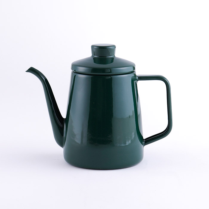 富士ホーロー ドリップポット ホーロー 1.0L ガス火 IH対応 ソリッド【琺瑯 ポット 細口 直火 IH 1リットル コーヒー ドリップ 道具】 グリーン
