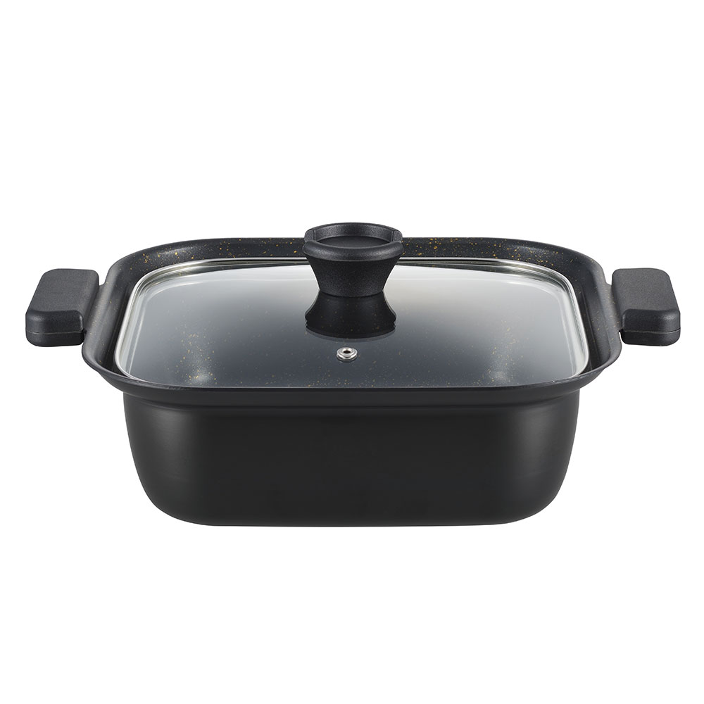 囲 IH対応角型卓上鍋 24cm KK-24W タマハシ【しゃぶしゃぶ すき焼き 水炊き ガス火 IH200V対応】