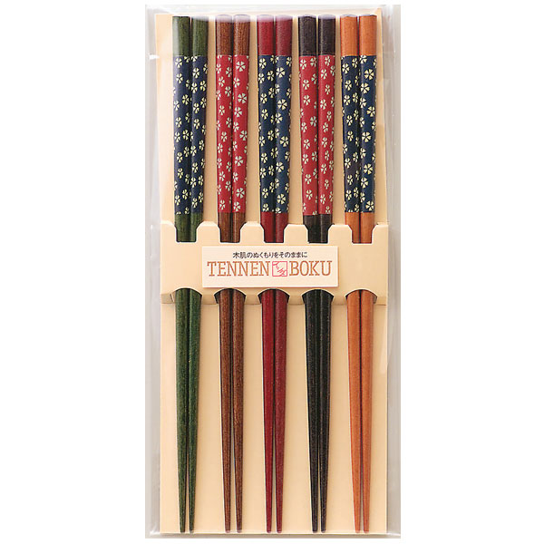 箸 5膳組 セット 23cm 染小桜 メール便【客用箸 さくら柄 お箸 おはし 箸セット お箸セット 客用箸 和柄 滑り止め付き 天然木使用 日本製】