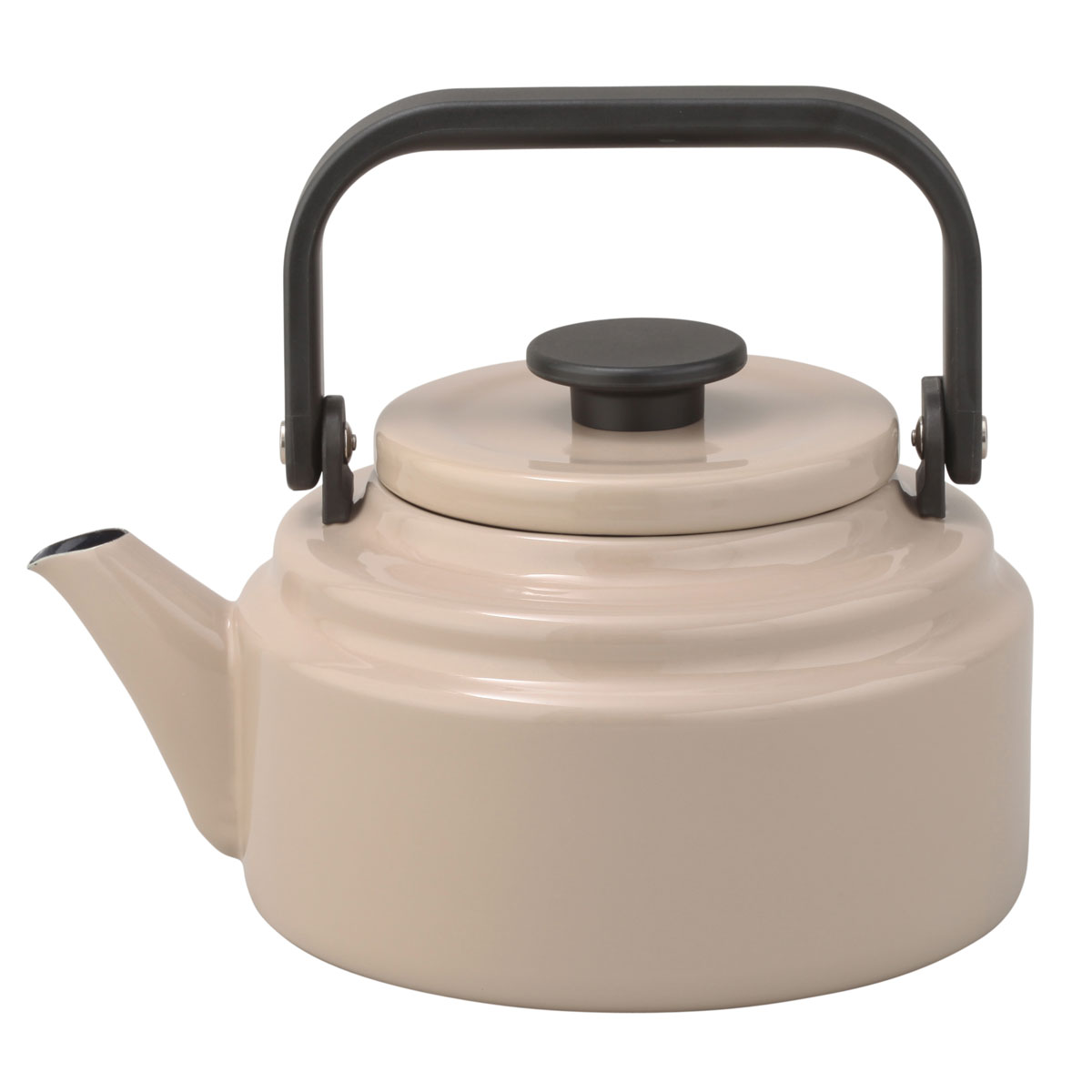 野田琺瑯 アムケトル 2L AM-20K ガス火 IH対応【琺瑯 やかん ホーロー ケトル 直火 IH 200V対応 レトロ シンプル 湯沸かし 調理器具 日本製】 ベージュ