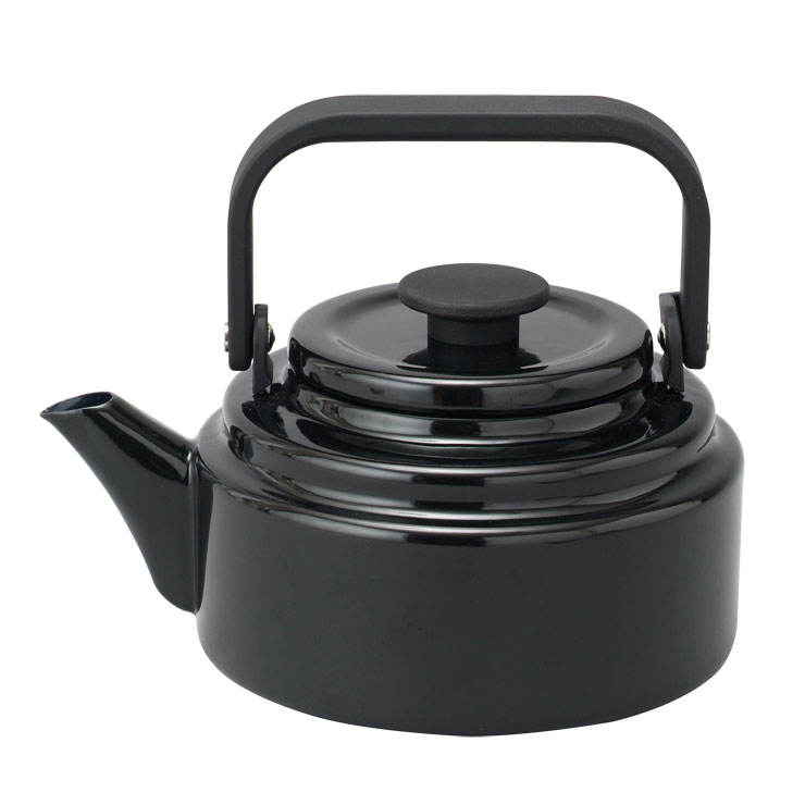 野田琺瑯 アムケトル 2L AM-20K ガス火 IH対応【琺瑯 やかん ホーロー ケトル 直火 IH 200V対応 レトロ シンプル 湯沸かし 調理器具 日本製】 ブラック