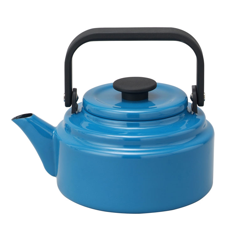 野田琺瑯 アムケトル 2L AM-20K ガス火 IH対応【琺瑯 やかん ホーロー ケトル 直火 IH 200V対応 レトロ シンプル 湯沸かし 調理器具 日本製】 ブルー