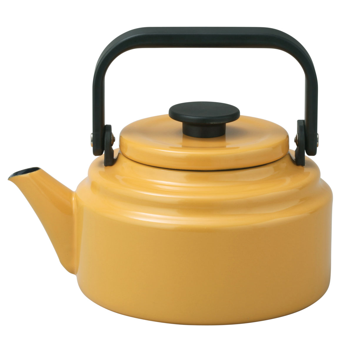 野田琺瑯 アムケトル 2L AM-20K ガス火 IH対応【琺瑯 やかん ホーロー ケトル 直火 IH 200V対応 レトロ シンプル 湯沸かし 調理器具 日本製】 ヤマブキ