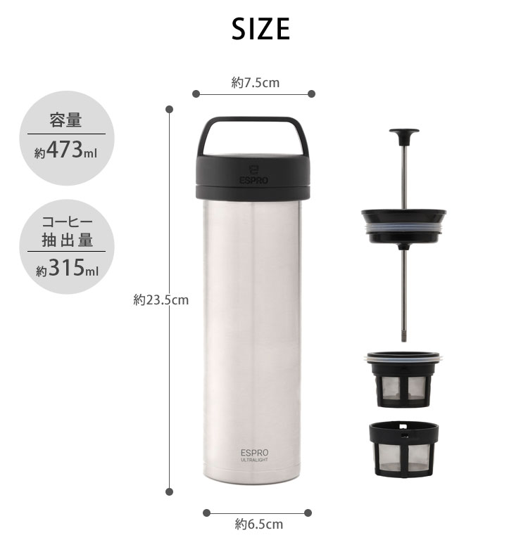 抽出できるコーヒーの量は約315ml