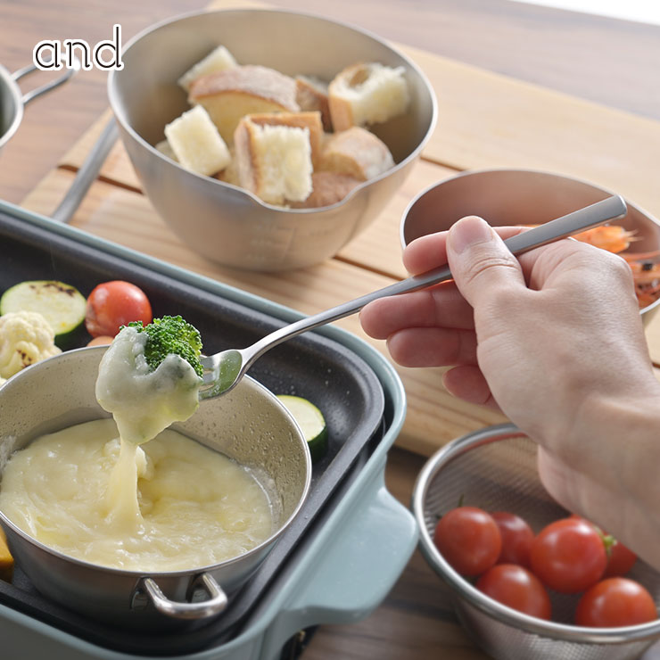 ヨシカワ and アンド ステンレス柄の長いフォーク AN0208【サービングフォーク ステンレス ピック フォーク 燕三条 日本製】