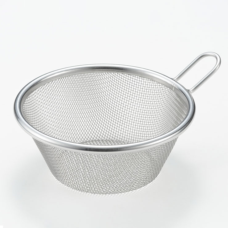 ヨシカワ and アンド 手付きストレーナー 13cm 深型 AN0212【ざる ステンレス 取っ手付き ミニ 手付き ザル 油切り 水切り 調理ツール 下ごしらえ 燕三条 日本製】