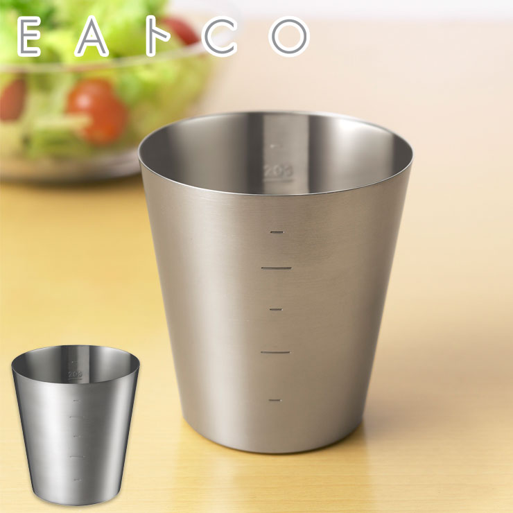 ヨシカワ EAトCO ハカル メジャーカップ 300ml イイトコ Hakalu measuring cup AS0037【計量カップ ステンレス 両側 目盛付き ドレッシング 容器 調理ツール 日本製】