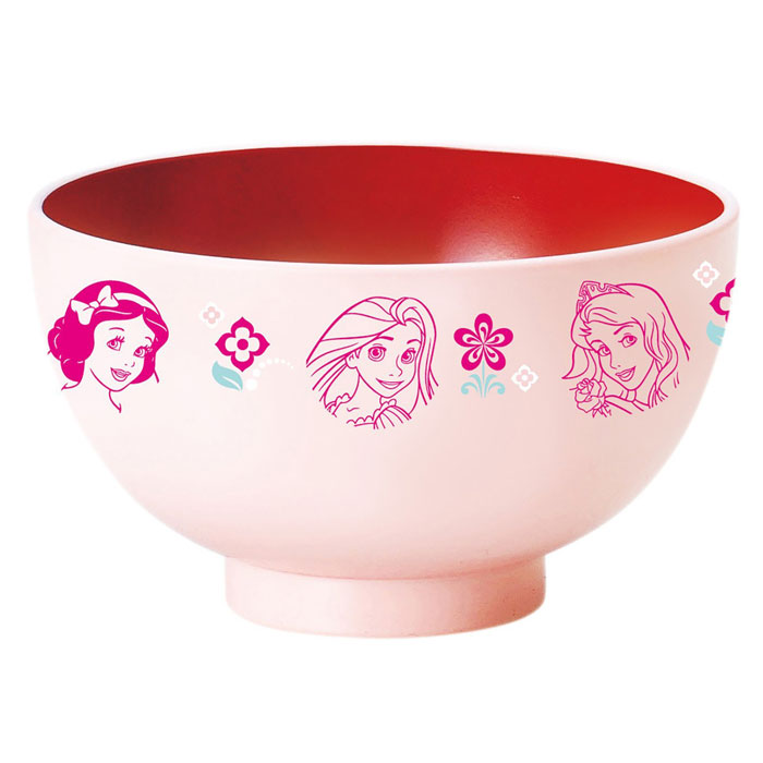 ディズニー プリンセス 塗汁椀M ピンク 金正陶器【汁椀 子供 子供用食器 食器 磁器 女の子 キャラクター グッズ 日本製】