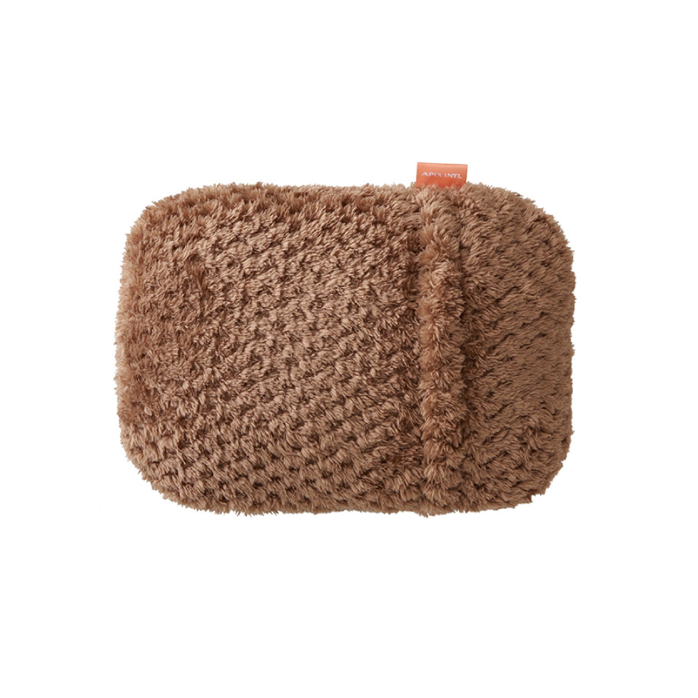 e湯たんぽ 蓄熱式 コードレス ワッフルファーカバー付き SHIZUKU AEY-S30 アピックス APIX INTL【湯たんぽ 蓄電式 充電式 電気湯たんぽ 電気アンカ 電気カイロ ゆたんぽ】 ブラウン