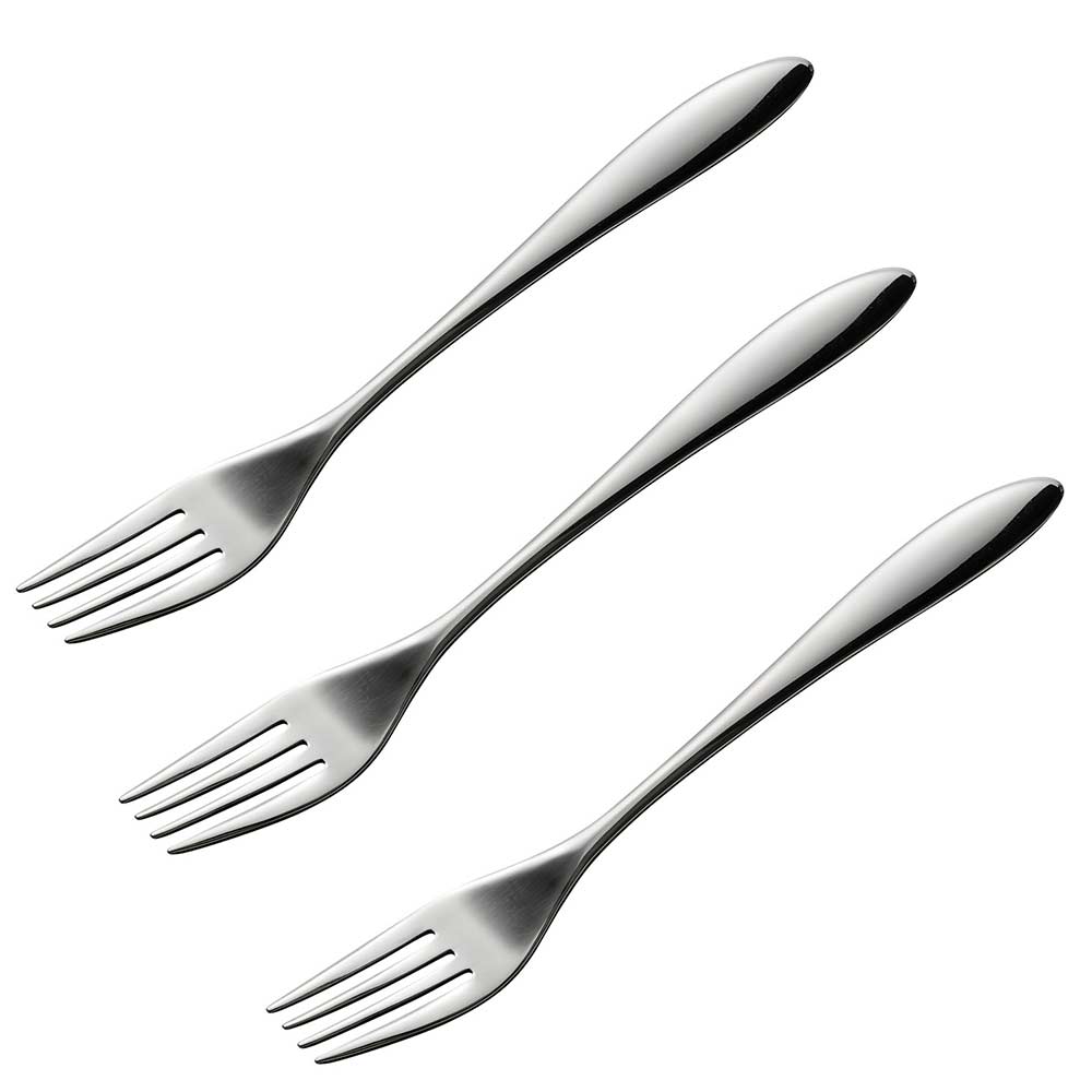 送料無料 TSUBAME ミディアムフォーク 3本組 AUT1413 AUX オークス【ステンレス デザートフォーク ケーキフォーク カトラリー 3本セット 日本製 燕三条】