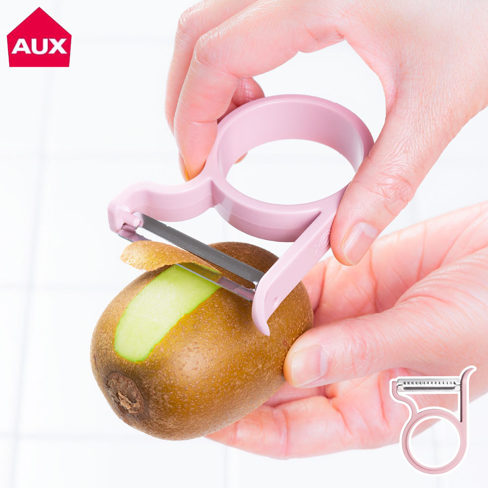 軽い力でスーッと切れるフルーツピーラー オークス LS1576 AUX【ピーラー 皮むき器 トマト 桃 キュウイ 薄皮むき ステンレス刃 燕三条 調理ツール じゃがいも 芽取り 日本製 食洗機対応】