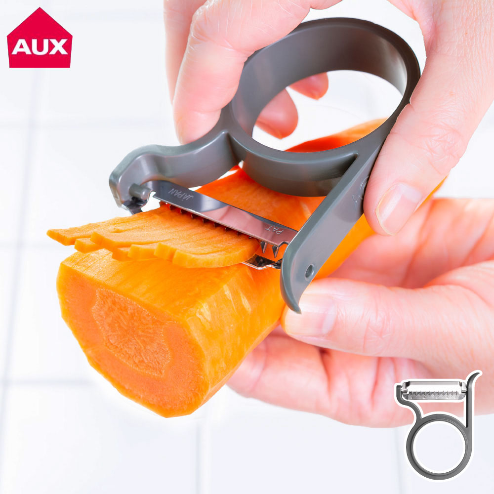 軽い力でスーッと切れる千切りピーラー オークス LS1577 AUX【ピーラー 皮むき器 千切り ステンレス刃 千切りピーラー 大根 ごぼう 千切り スライサー 燕三条 調理ツール じゃがいも 芽取り 日本製 食洗機対応】