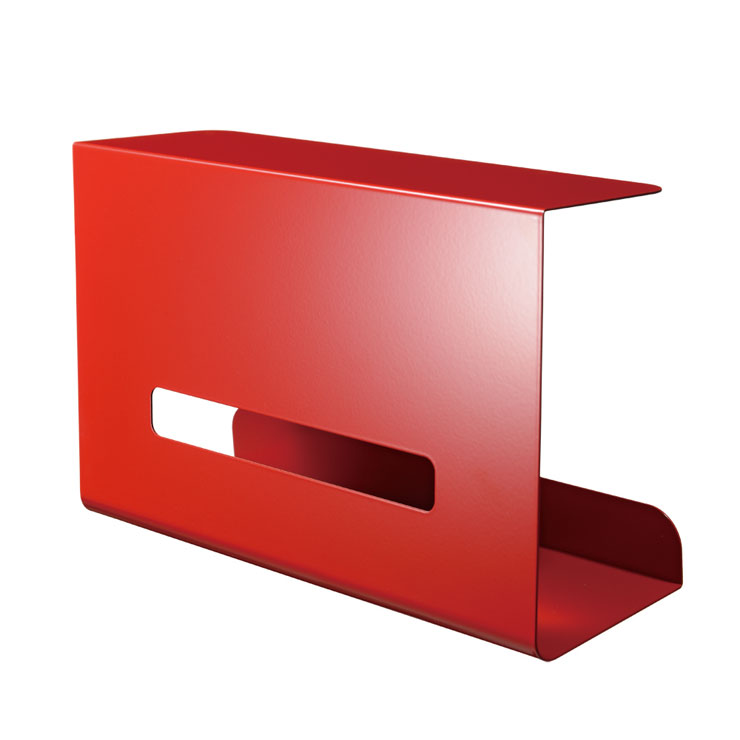 ウチフィット ティッシュボックスホルダー UFS5 オークス AUX UCHIFIT【ティッシュペーパーホルダー 吊り 戸棚下 収納 片手 ティッシュボックス ケース キッチン 台所 洗面所 日本製】 レッド