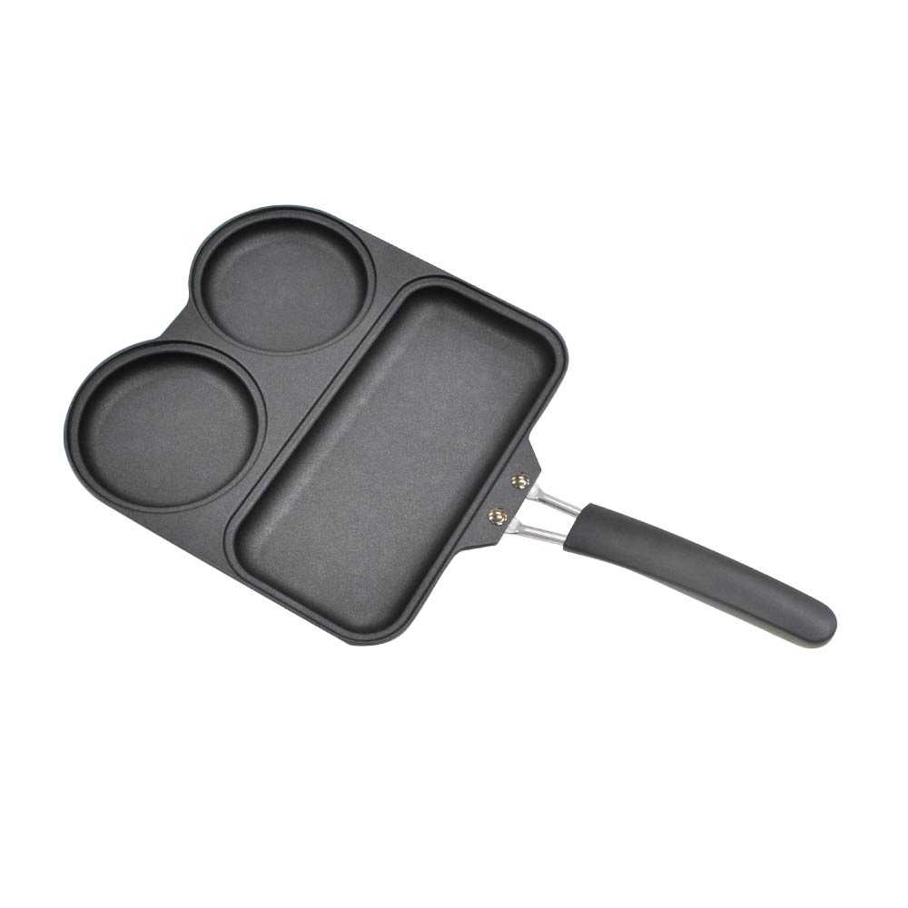 まるまるしかくパン IH対応 ビーワーススタイル KS-385075 フライパン 仕切り【仕切り付きフライパン 目玉焼き パンケーキ 卵焼き器 同時調理 IH 直火 お弁当 時短 グッズ 調理器具 日本製】