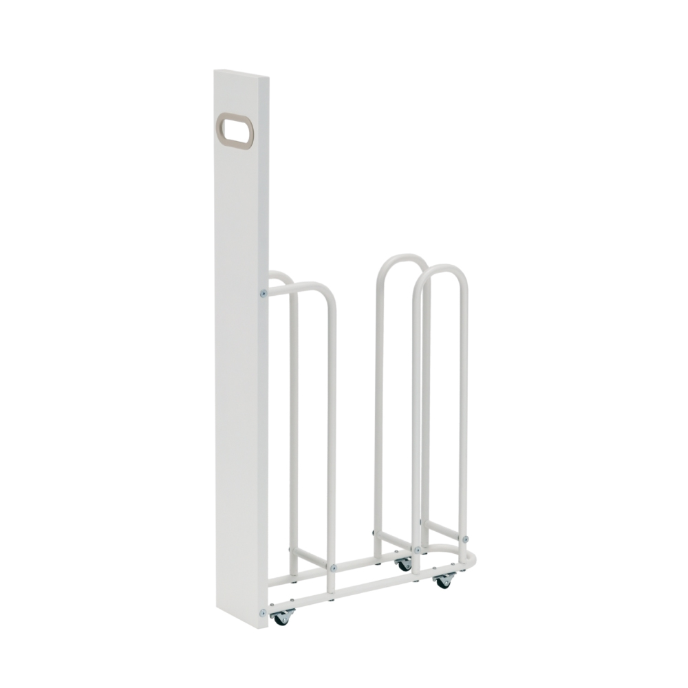 フィレッテ ダンボールストッカー 120タイプ ビーワーススタイル fillete【ダンボール収納 ダンボールラック ダンボールスタンド 9枚 ラック 隙間収納 省スペース キャスター付き】 ホワイト×ライトベージュ